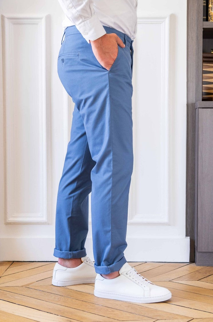 Bleu Azur Vetements Seniors Hommes Bleu Clair Pantalon Chino Homme